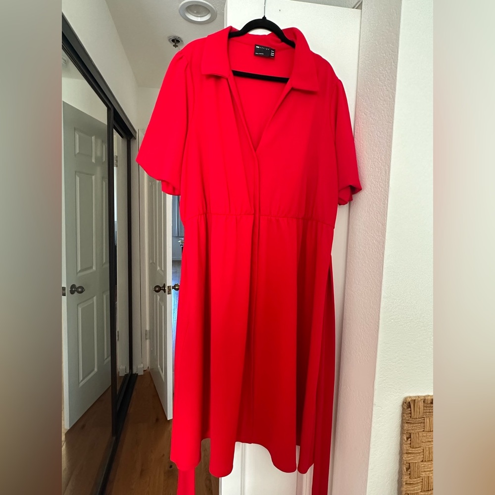 ASOS Plus Size Red Dress Size 20